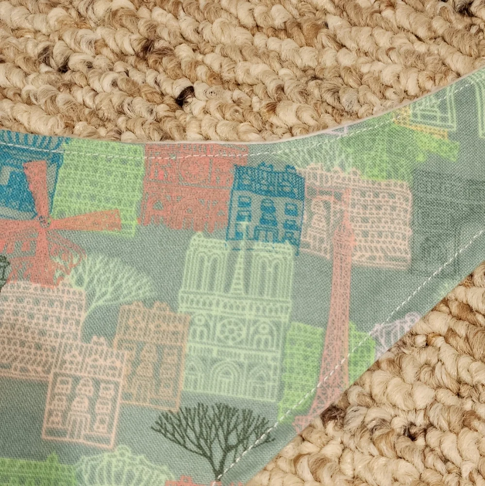 Handmade Sights of France Bandana Toddler Bib Set